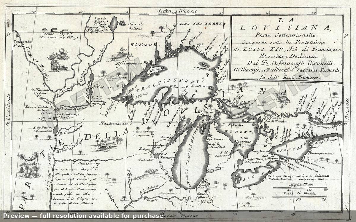 Antique map: La Louisiana 2, 1695