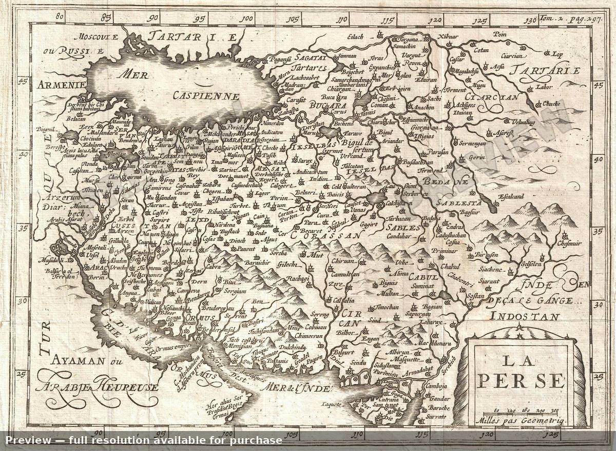 Antique map: La Perse, 1700, 1700