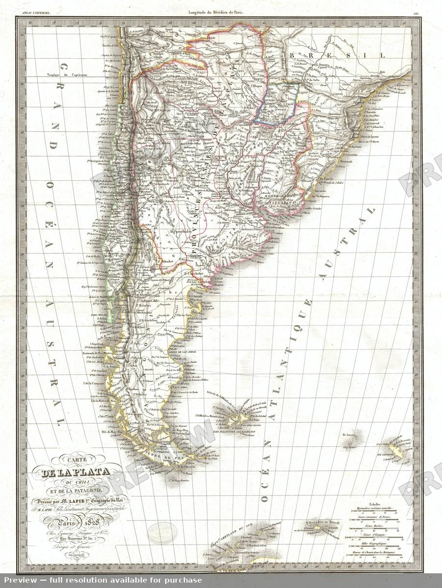 Antique map: La Plata, 1829, 1829