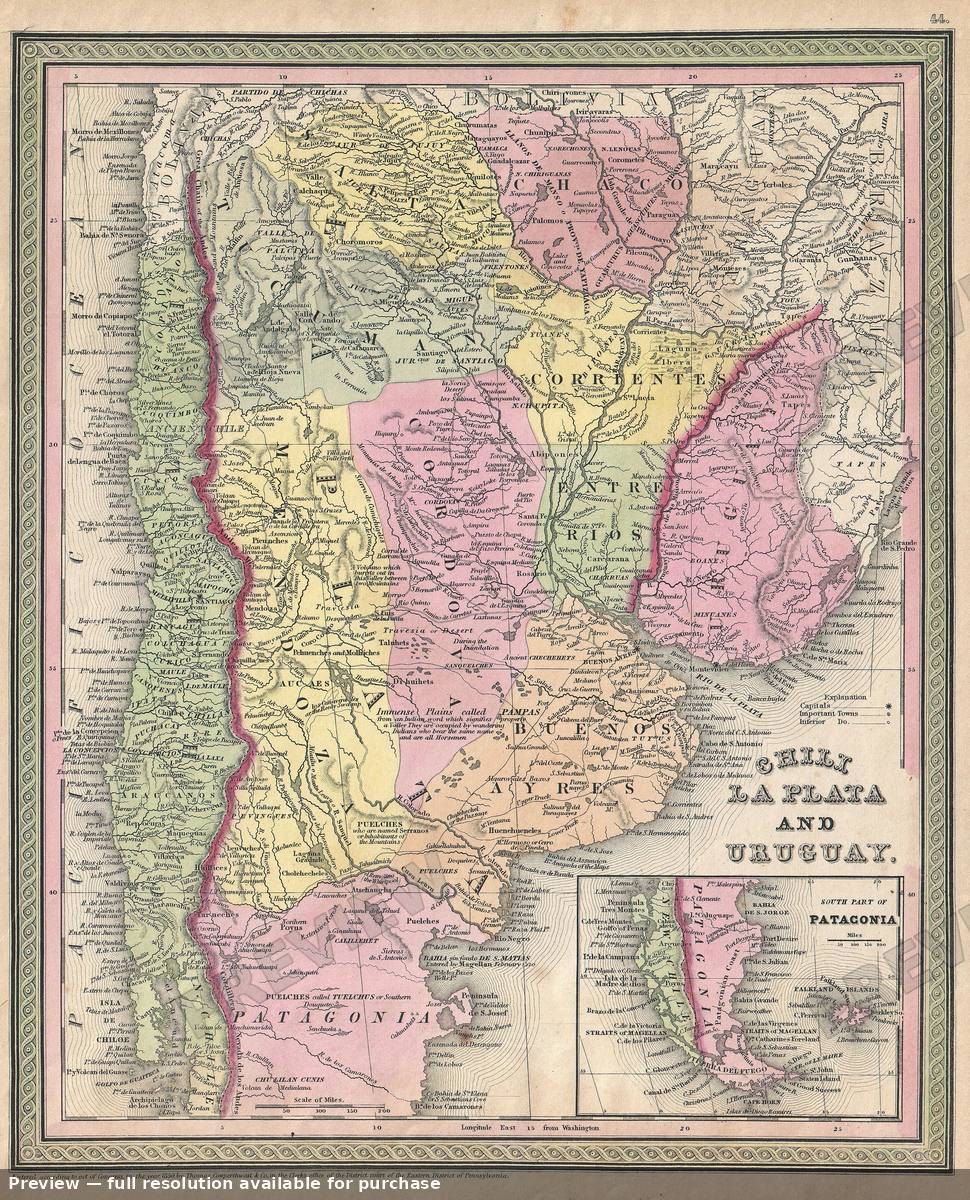 Antique map: La Plata, 1850, 1850