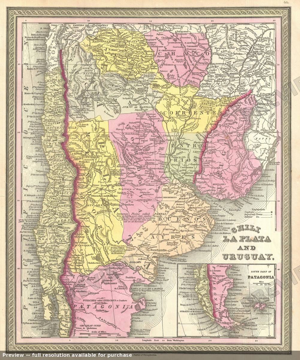Antique map: La Plata, 1854, 1854