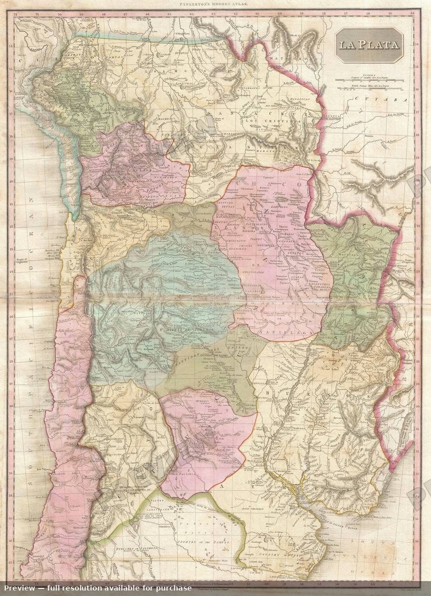 Antique map: La Plata, 1818, 1818