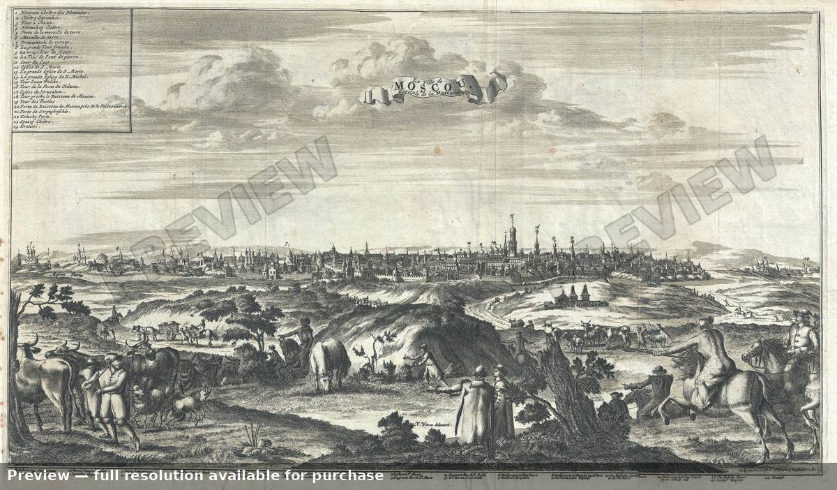 Antique map: La Ville De Moscou, 1729