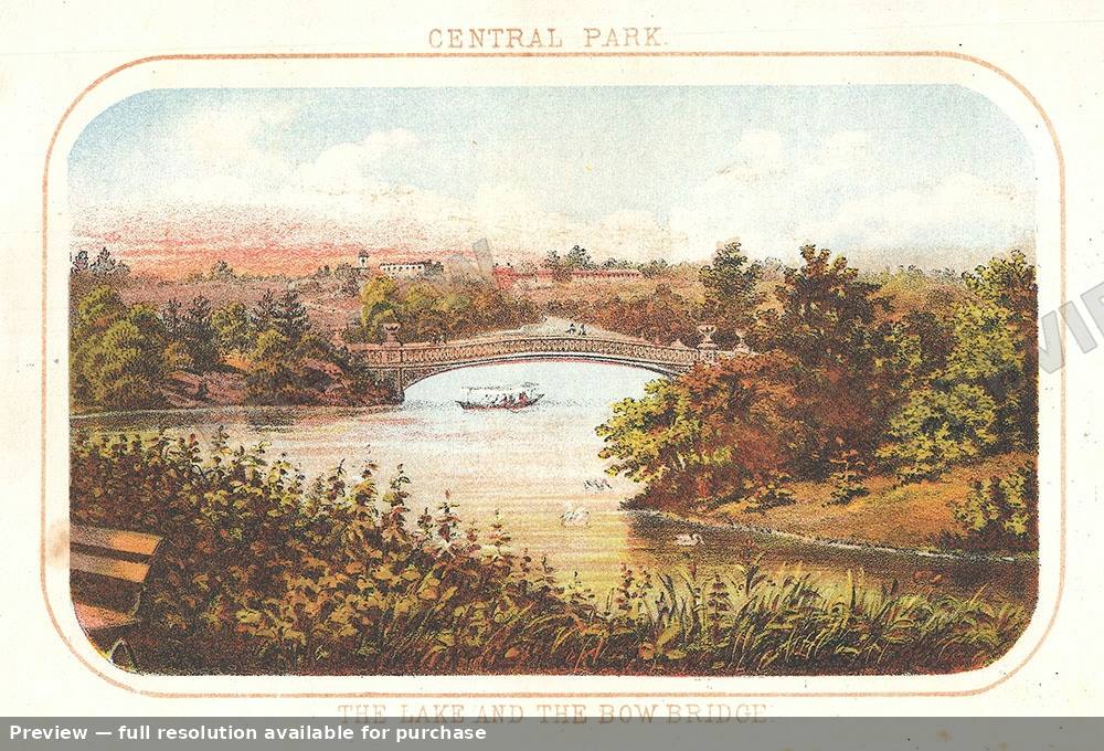 Antique map: Lake Bow Bridge, 1868