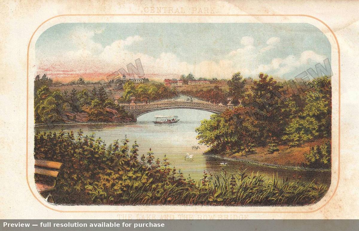 Antique map: Lake Bow Bridge 2, 1868