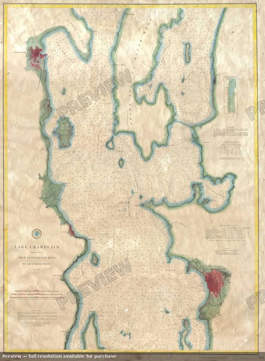 Antique map: Lake Champlain 2, 1874, 1874