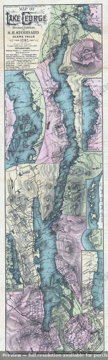 Antique map: Lake George, 1890, 1890