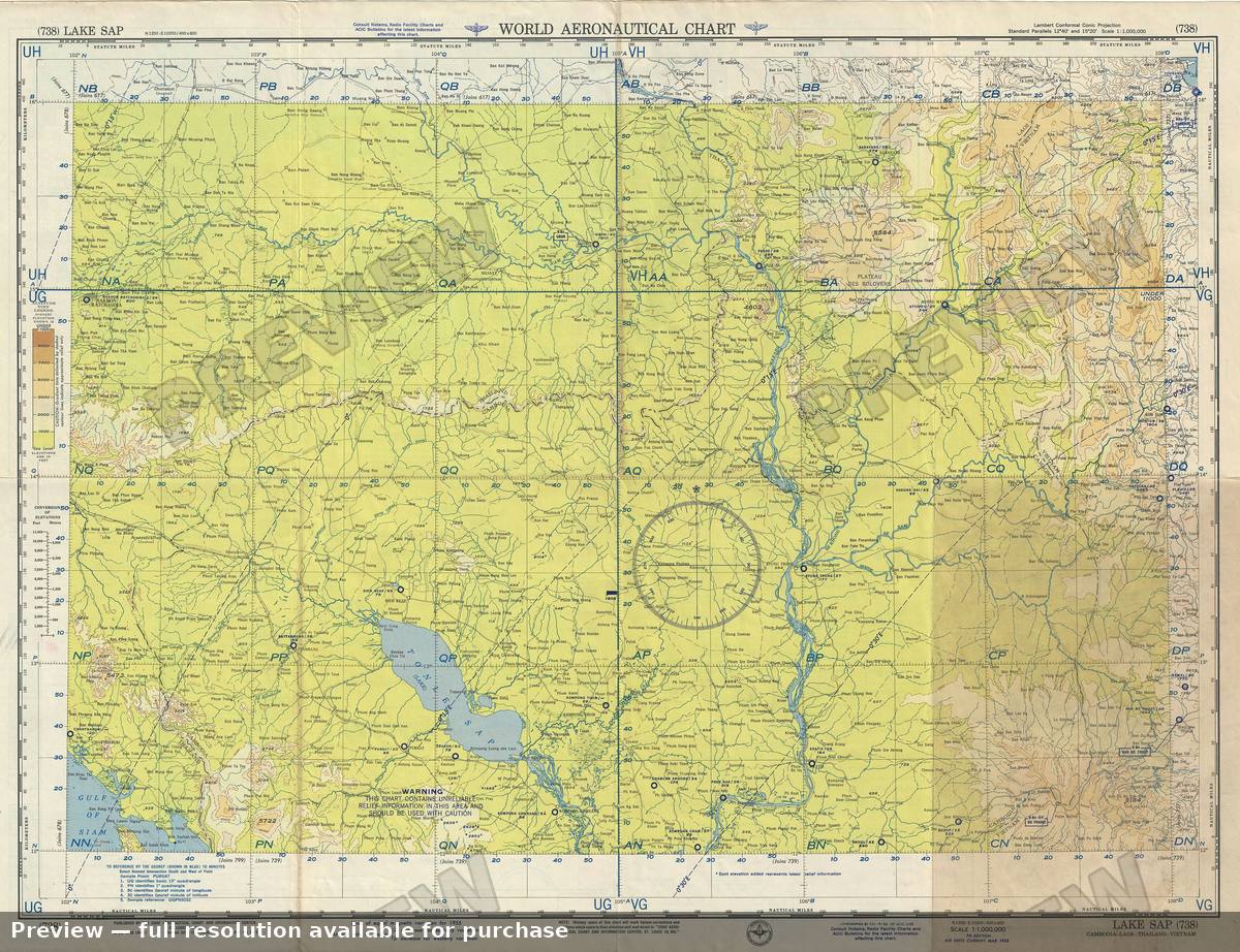 Antique map: Lake Sap, 1955, 1955