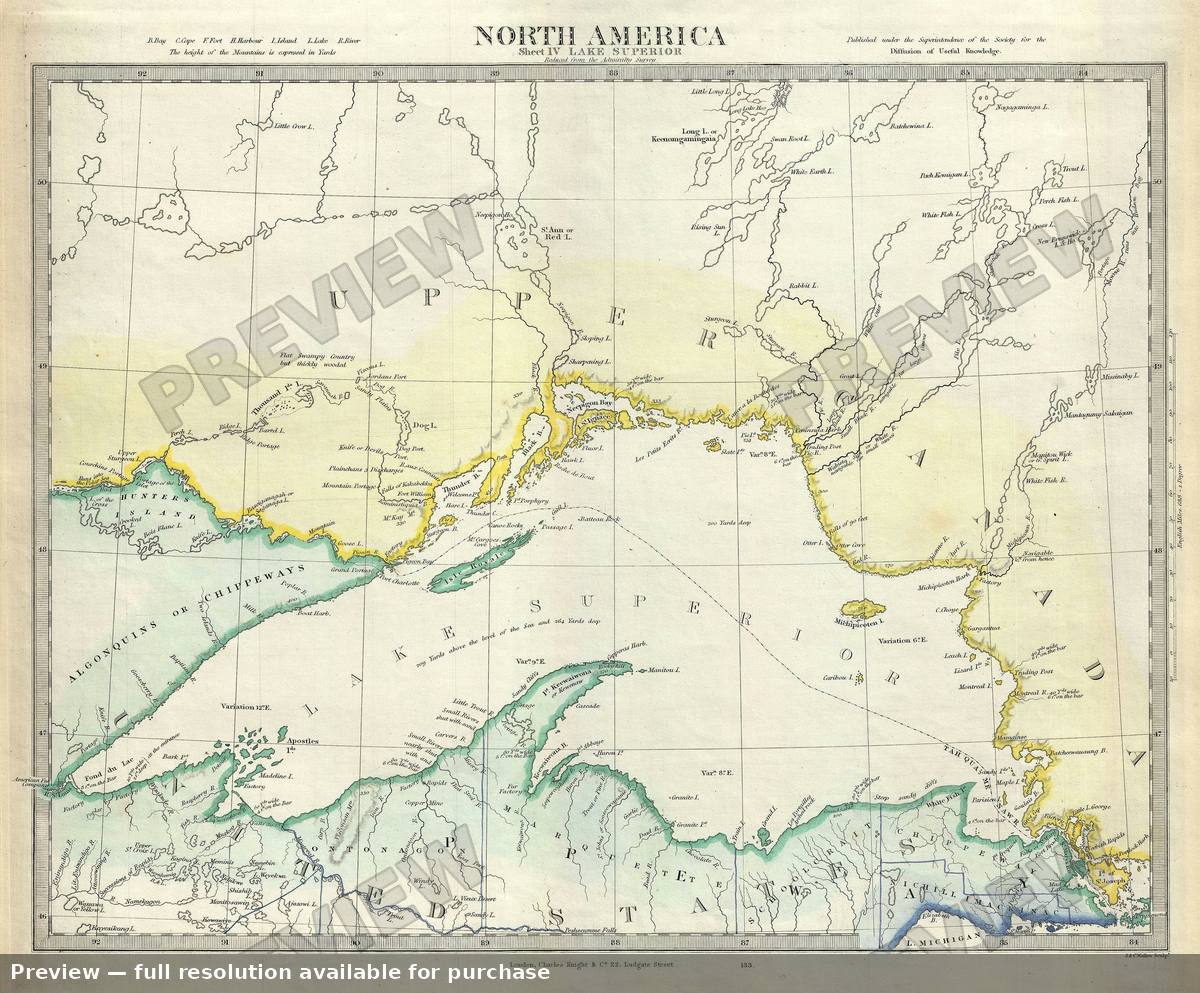 Antique map: Lake Superior, 1848, 1848
