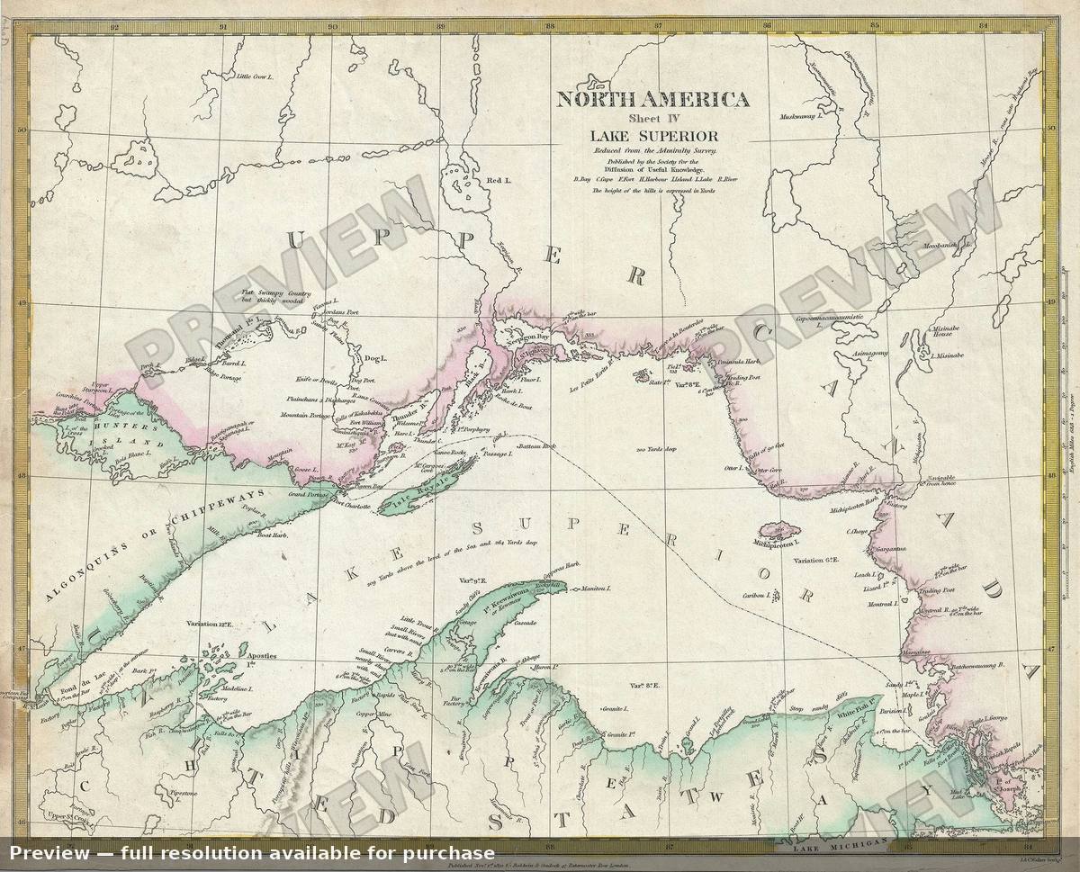 Antique map: Lake Superior 2, 1832, 1832