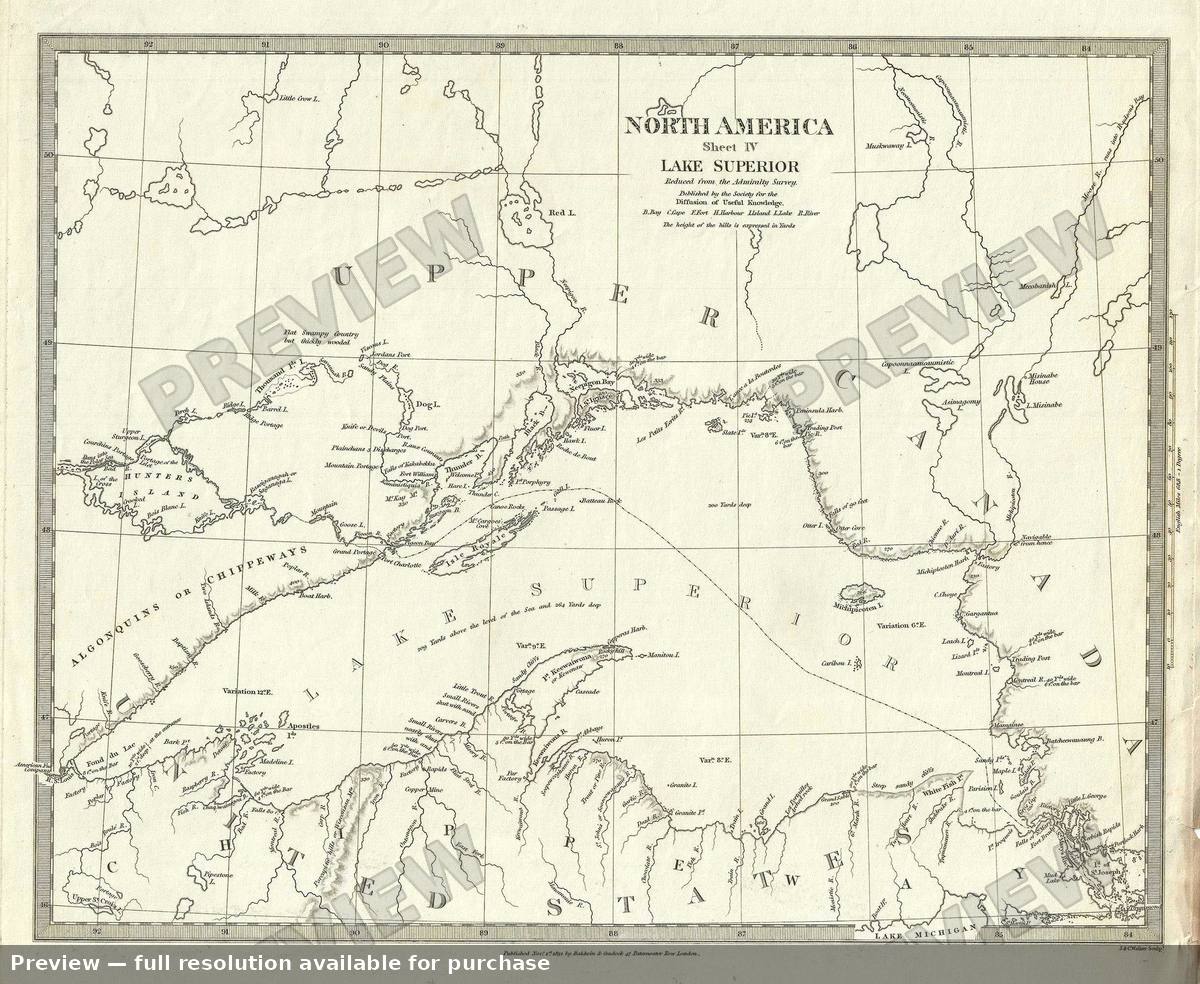 Antique map: Lake Superior 3, 1832, 1832