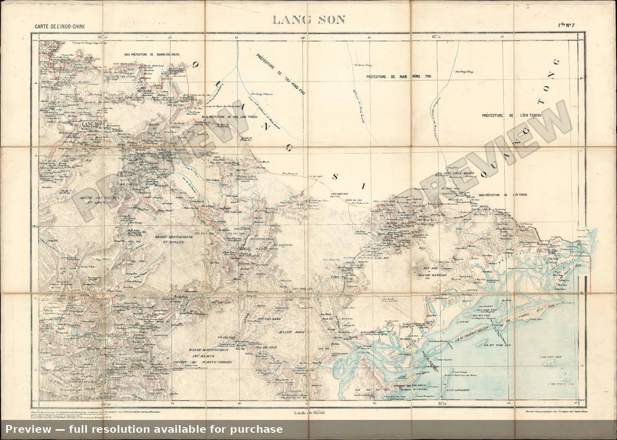 Antique map: Lang Son Vietnam, 1895, 1895