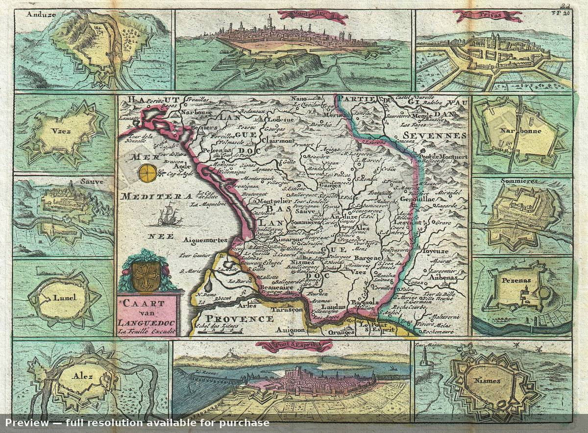 Antique map: Languedoc, 1747, 1747