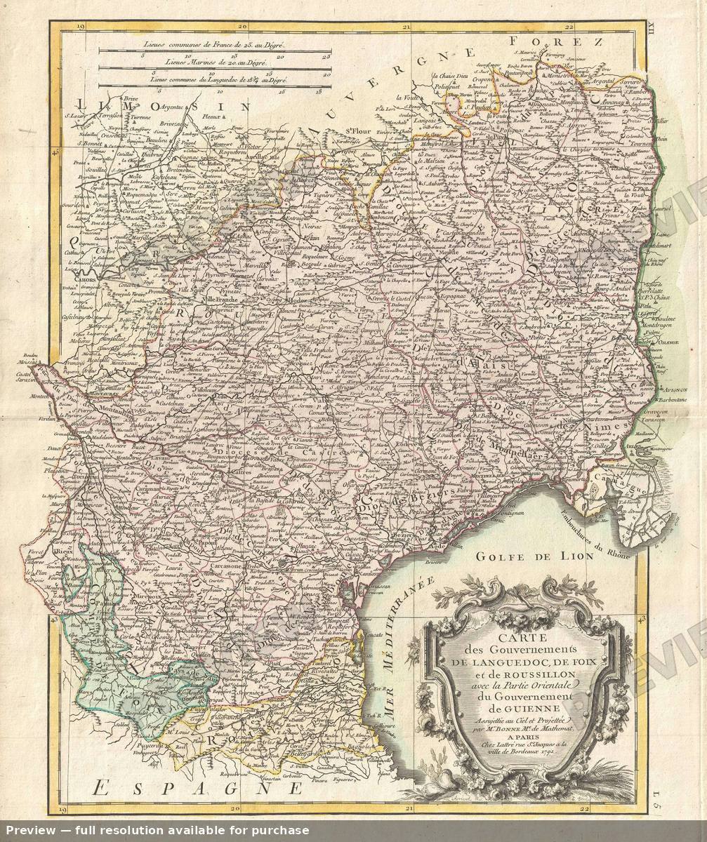 Antique map: Languedoc 2, 1771, 1771