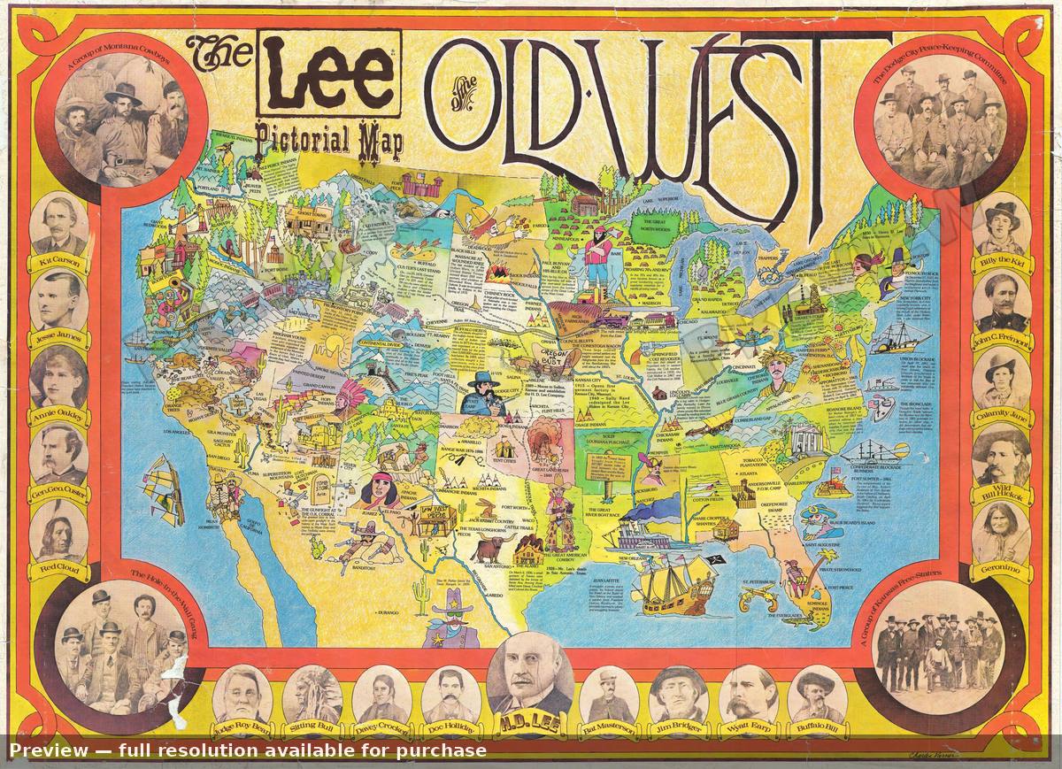 Antique map: Lee Old West, 1970, 1970