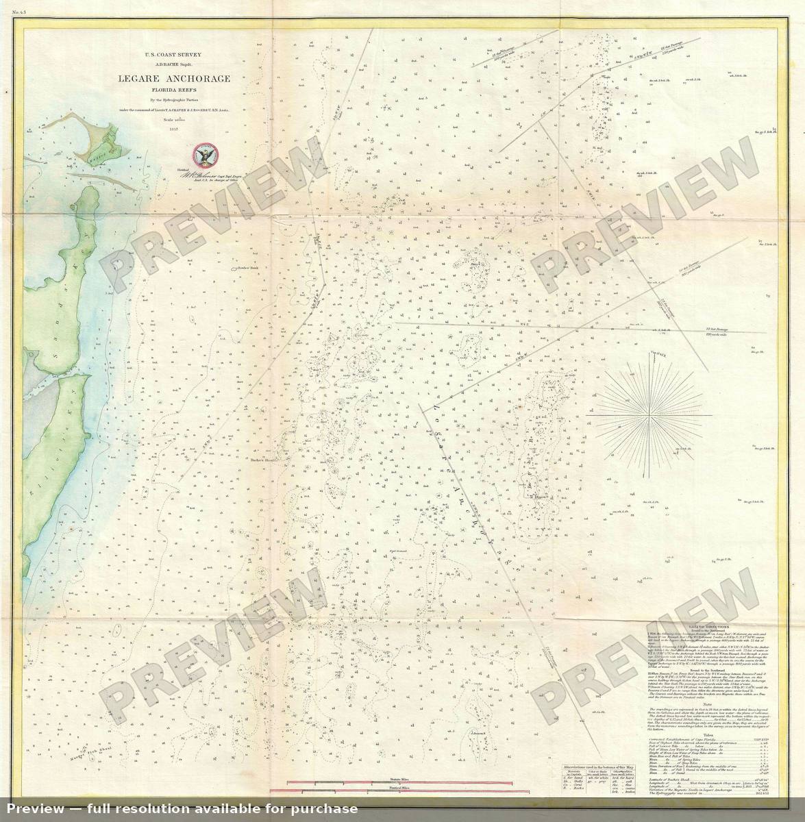 Antique map: Legare Anchorage, 1857, 1857