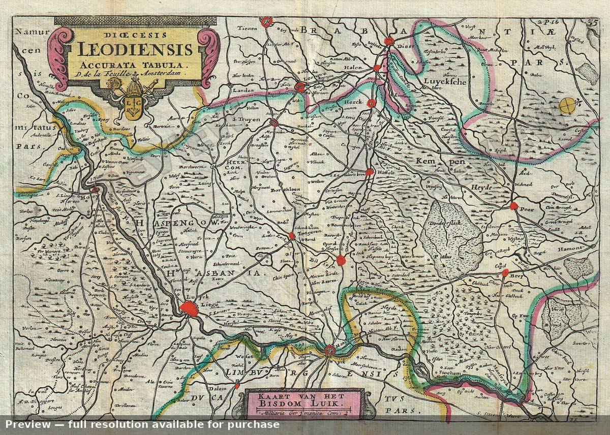 Antique map: Leodiensis, 1747, 1747