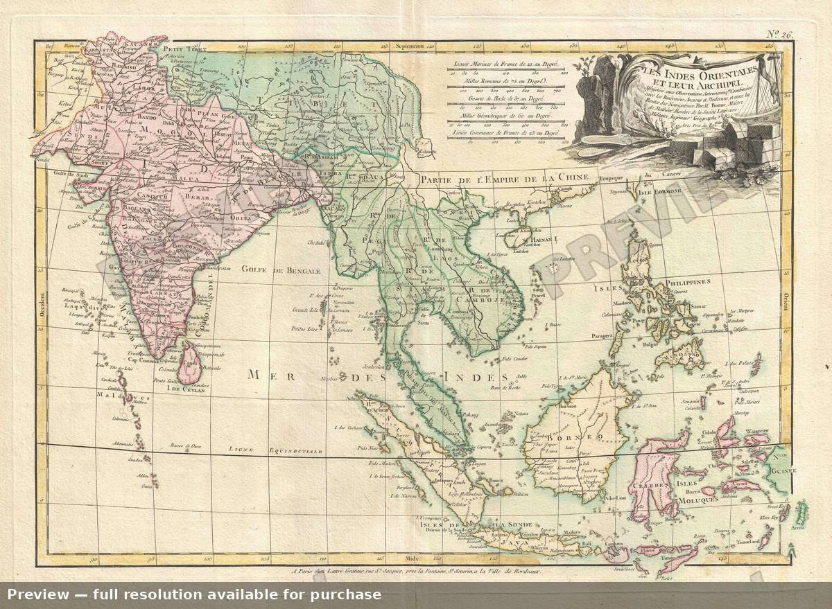 Antique map: Les Indes Orientales 2, 1778, 1778