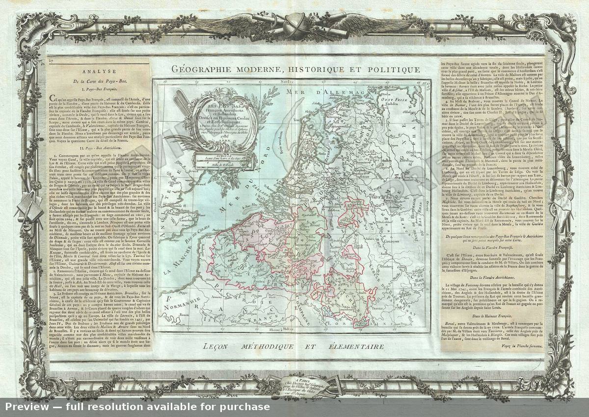 Antique map: Les Pays Bas, 1786, 1786