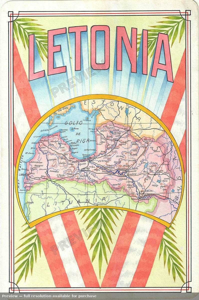 Antique map: Letonia, 1939, 1939