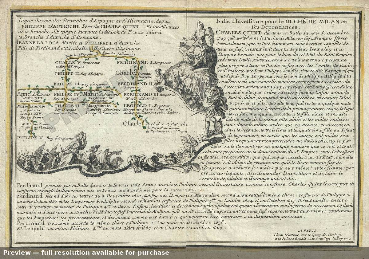 Antique map: Lignedirecte, 1701