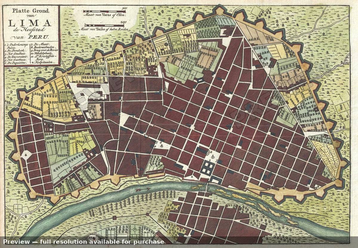 Antique map: Lima, 1767