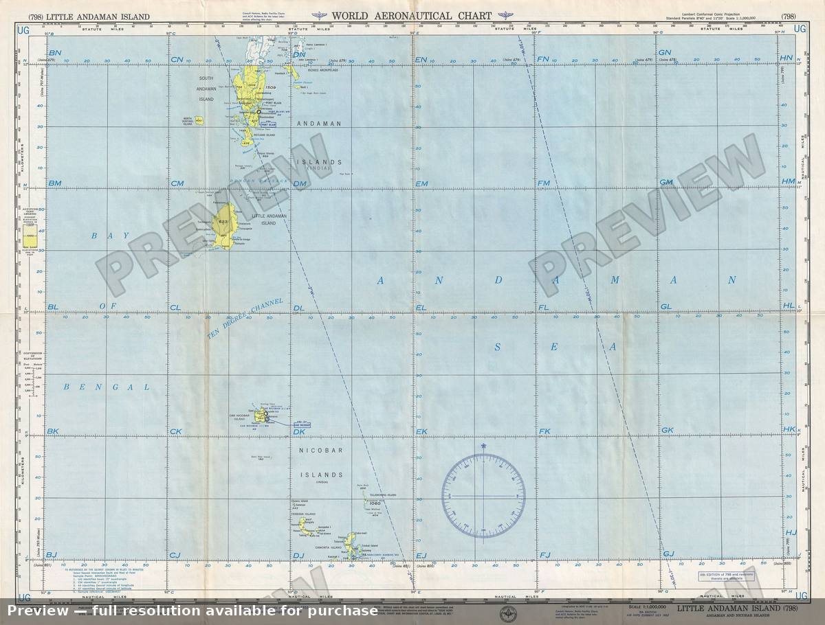 Antique map: Little Andaman Island, 1957