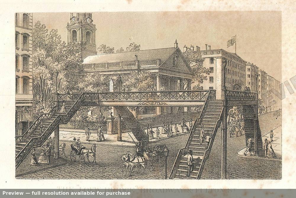 Antique map: Loew Bridge, 1868, 1868