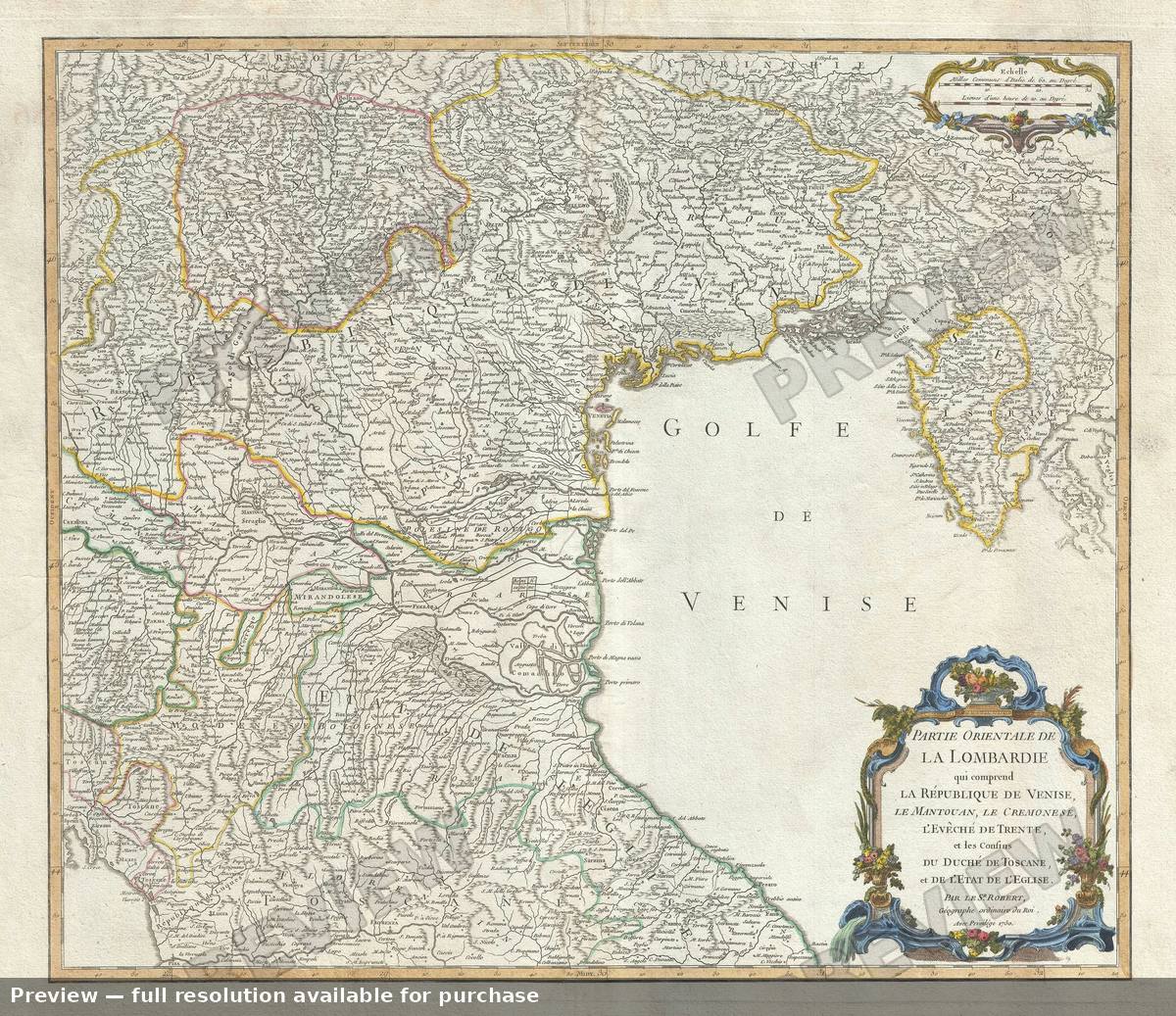 Antique map: Lombardie, 1757, 1757