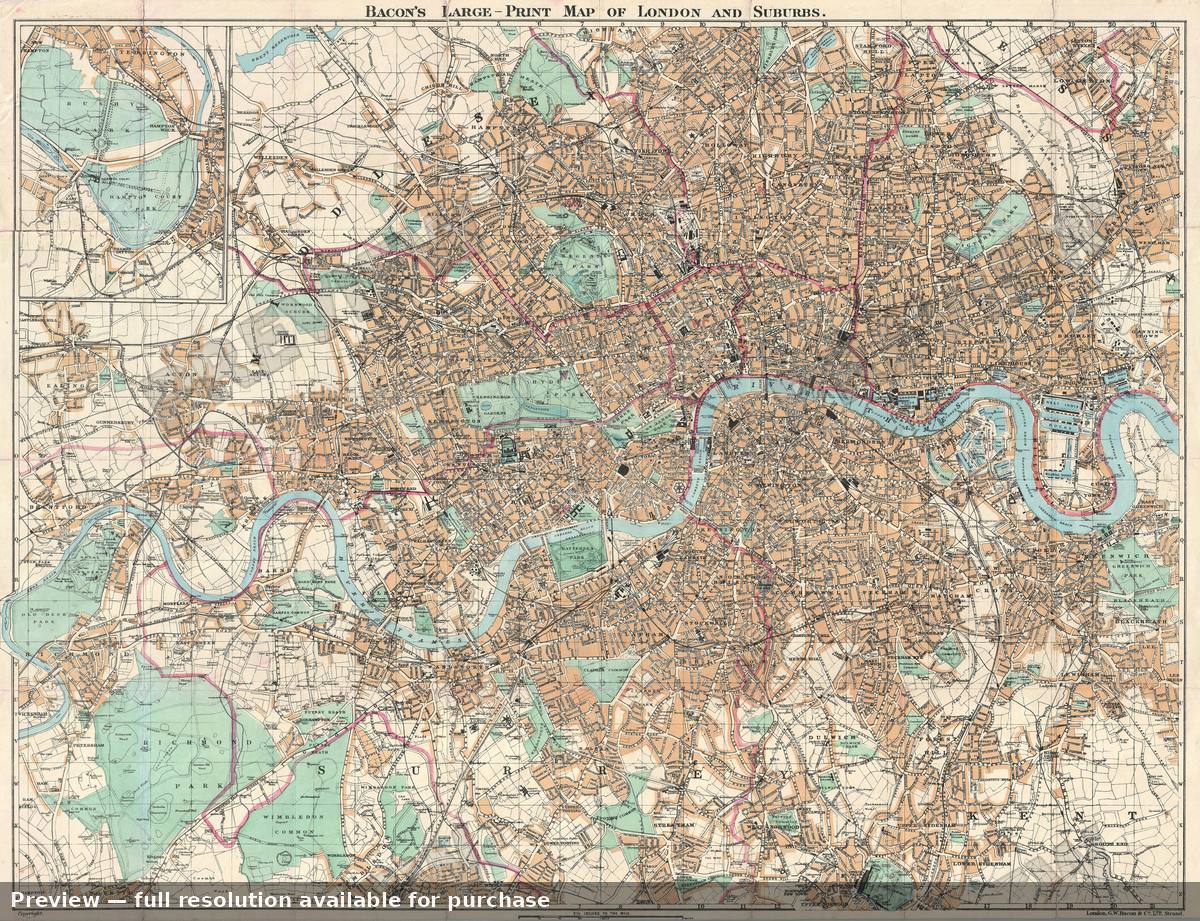 Antique map: London, 1882, 1882
