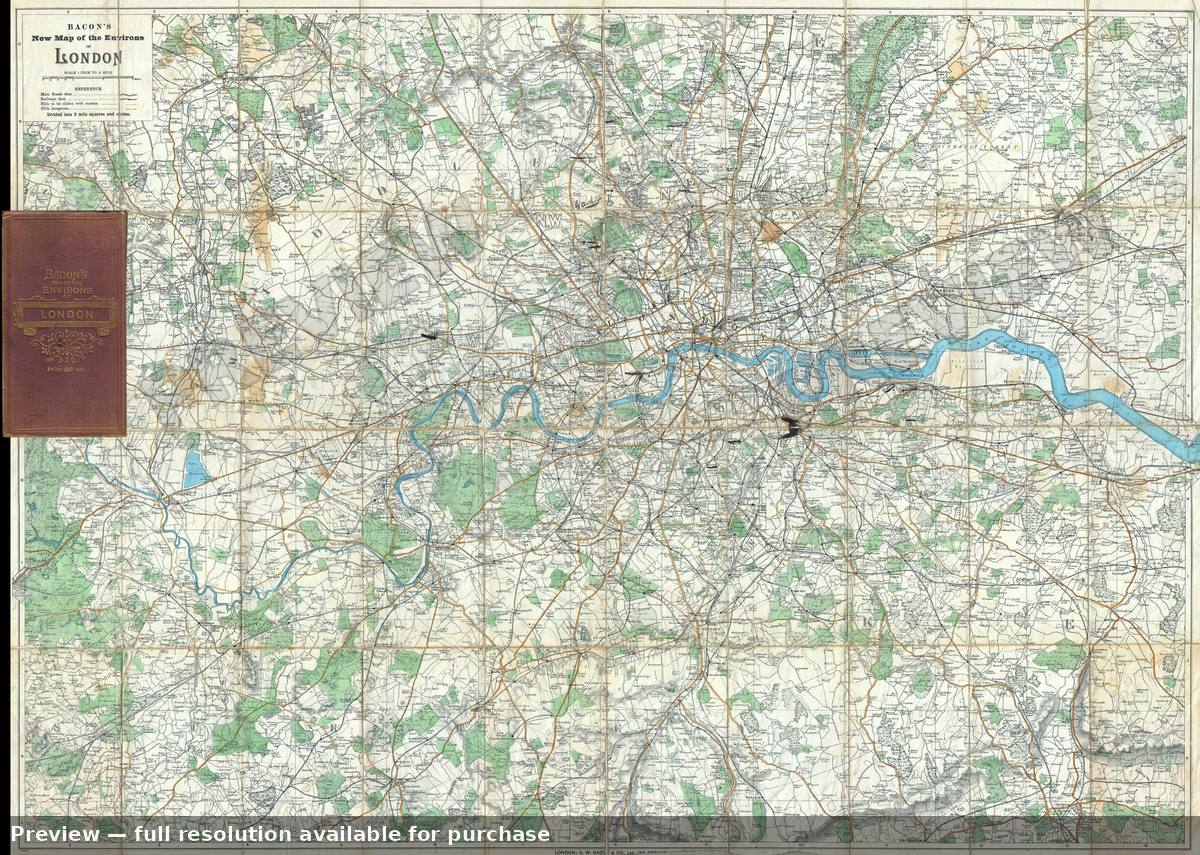 Antique map: London, 1895