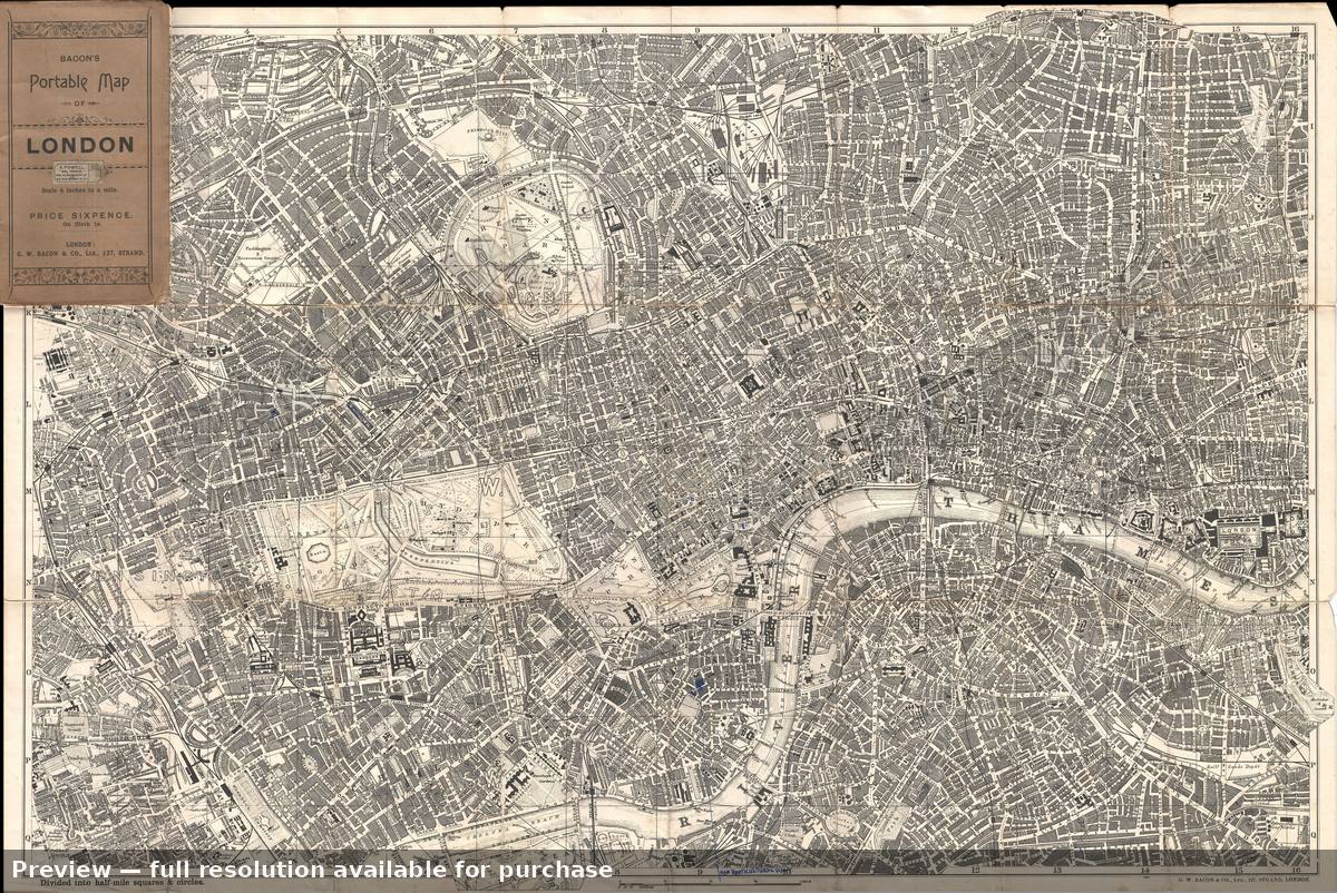 Antique map: London, 1899