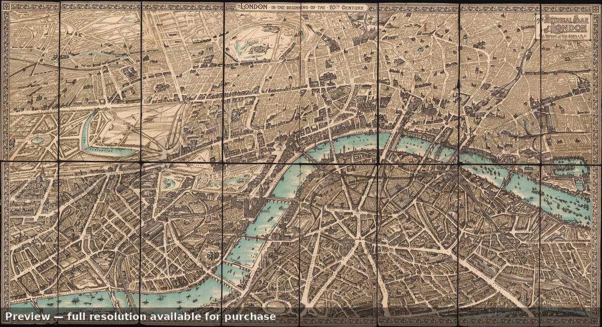 Antique map: London, 1901