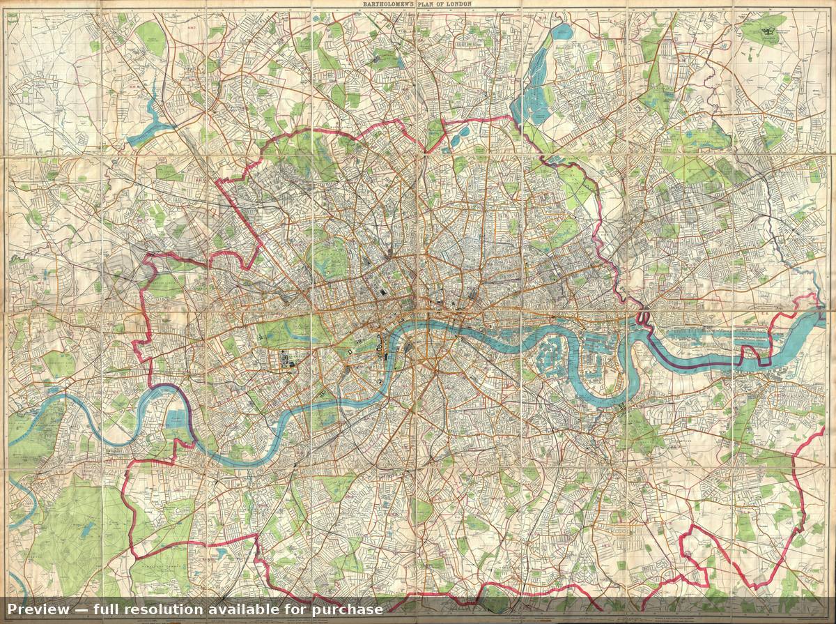 Antique map: London, 1899