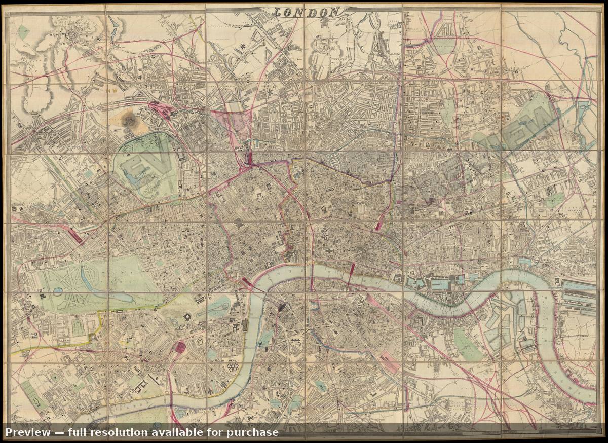 Antique map: London, 1866