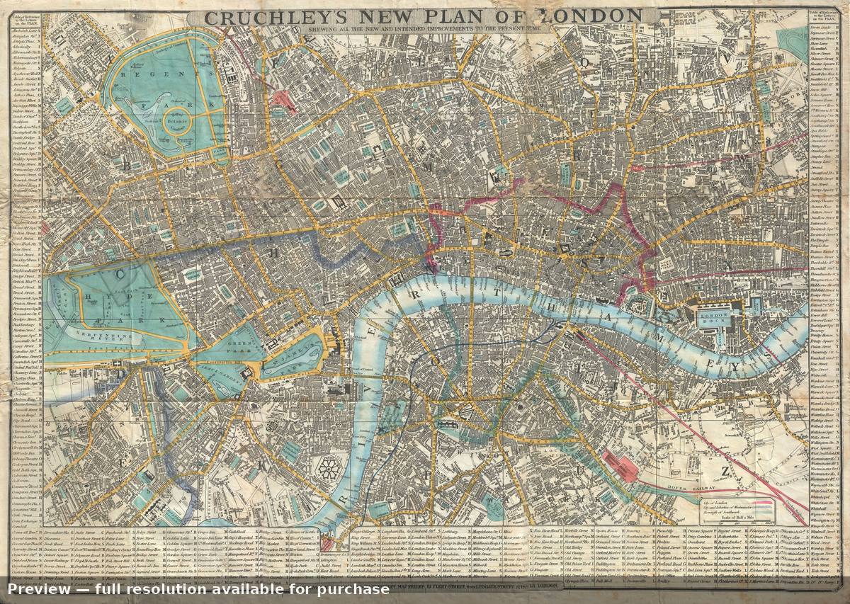 Antique map: London, 1848