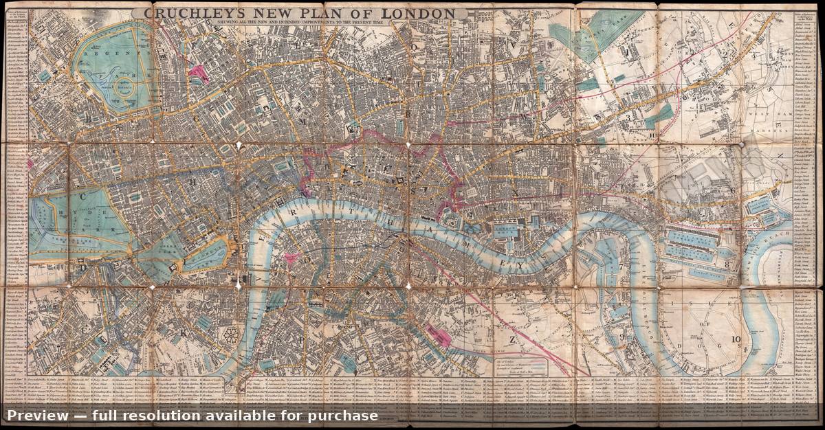 Antique map: London, 1849