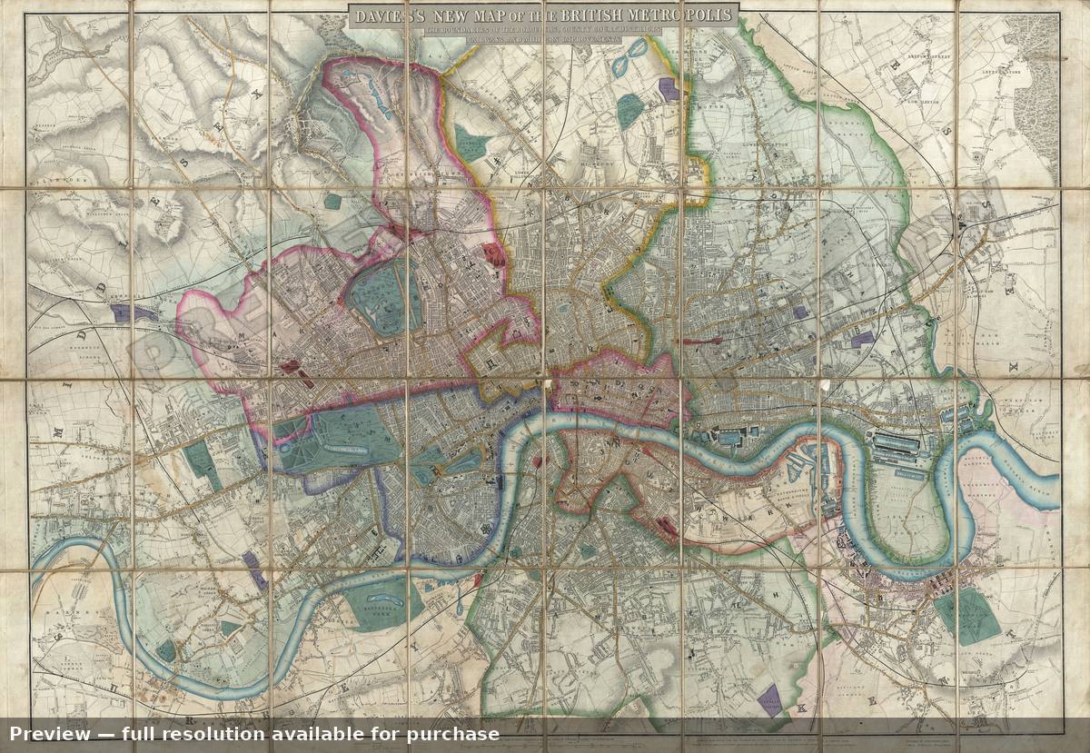 Antique map: London, 1852
