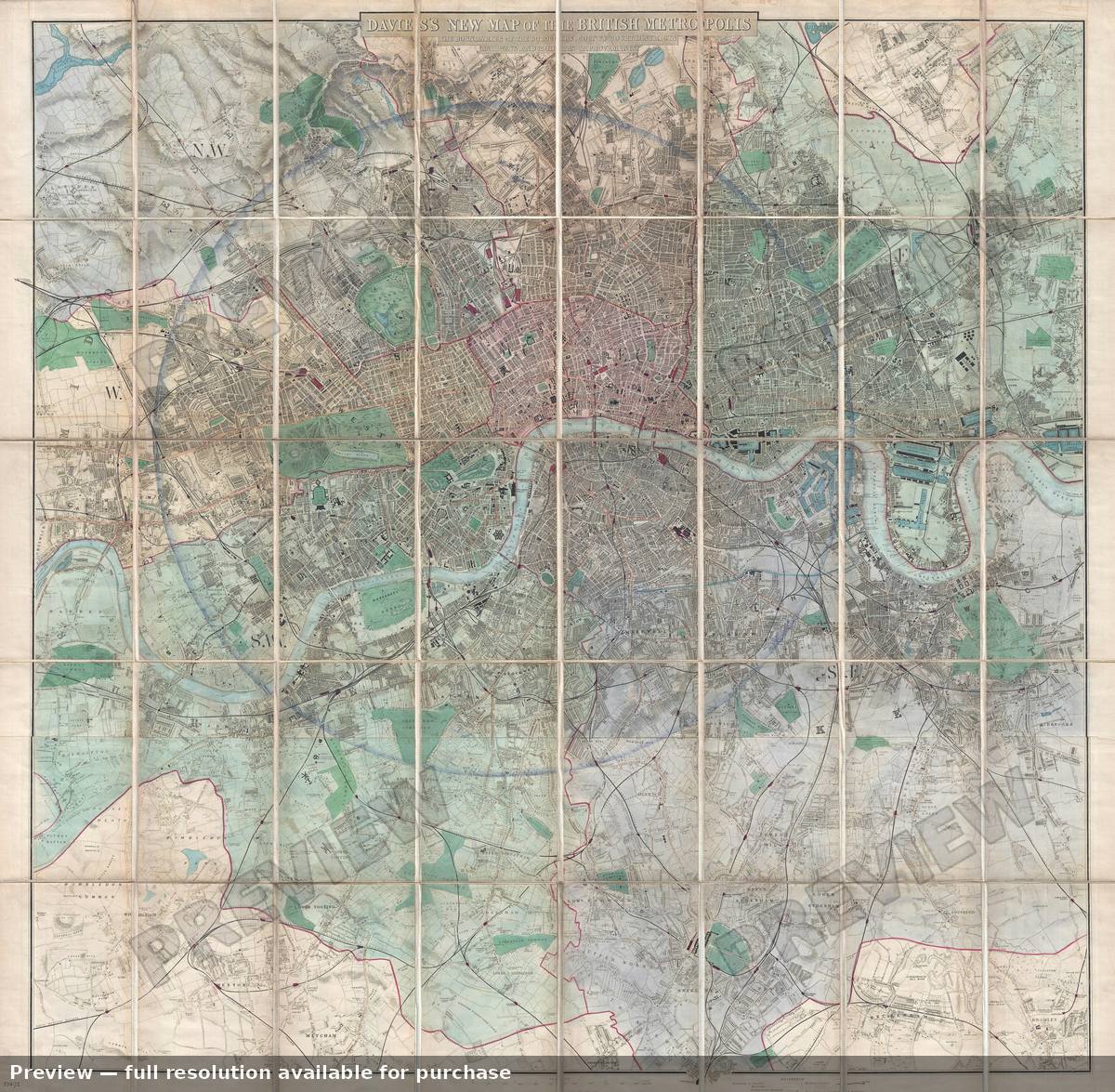 Antique map: London, 1885