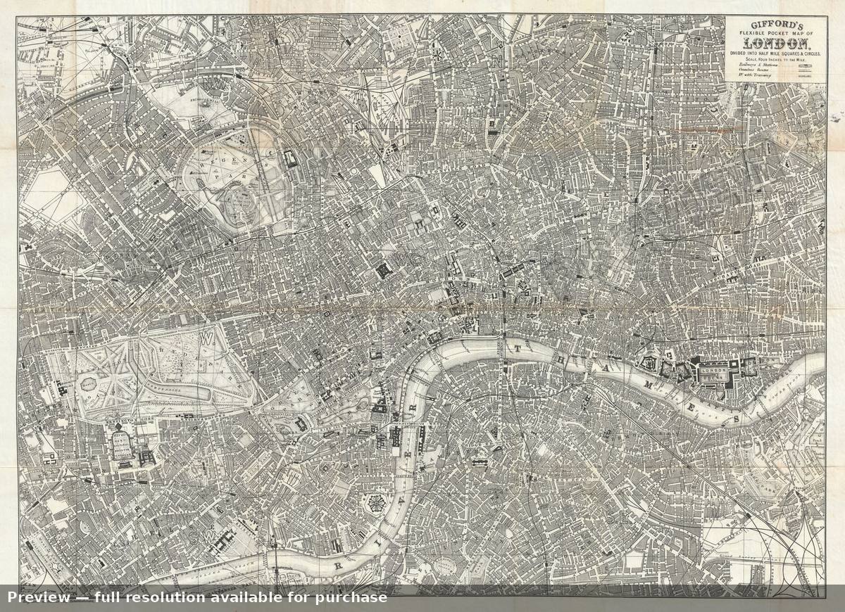 Antique map: London, 1884