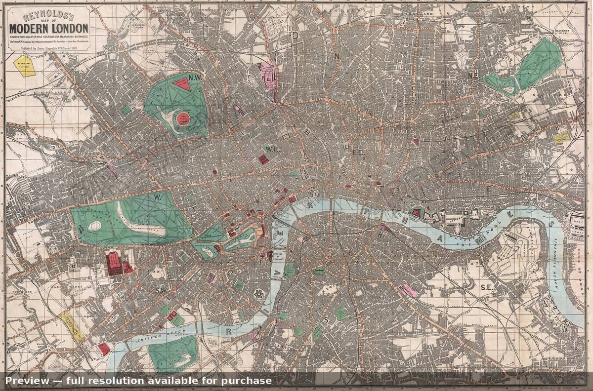 Antique map: London, 1862