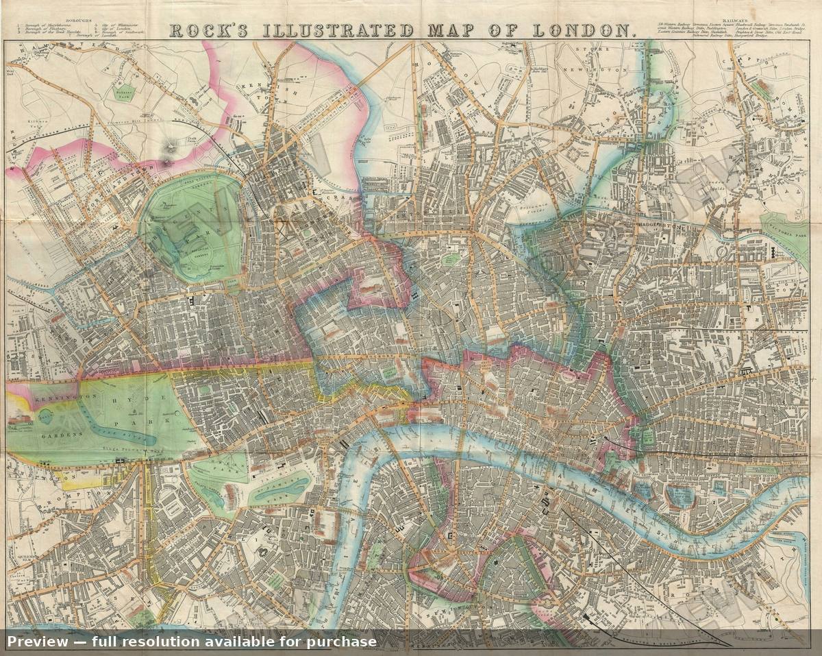 Antique map: London, 1845, 1845