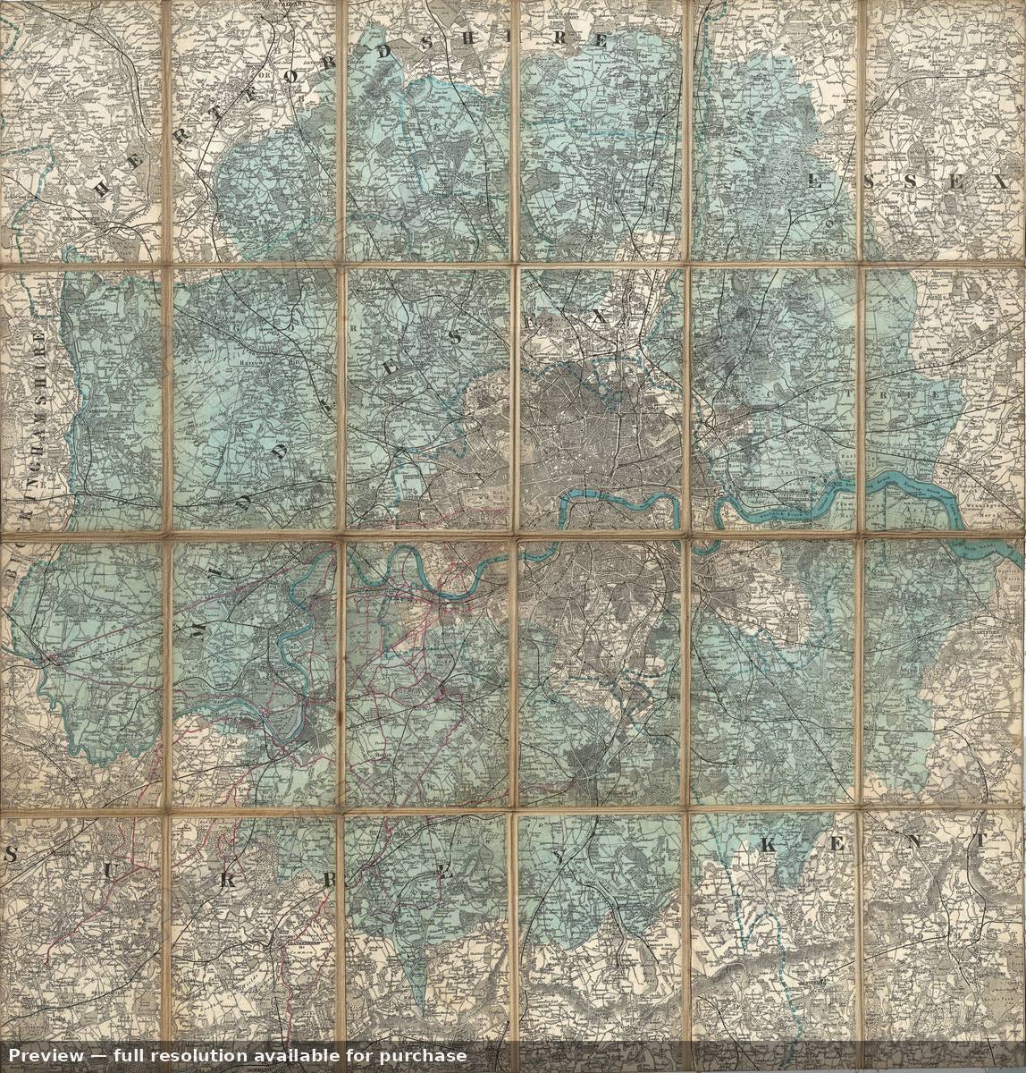 Antique map: London, 1890, 1890