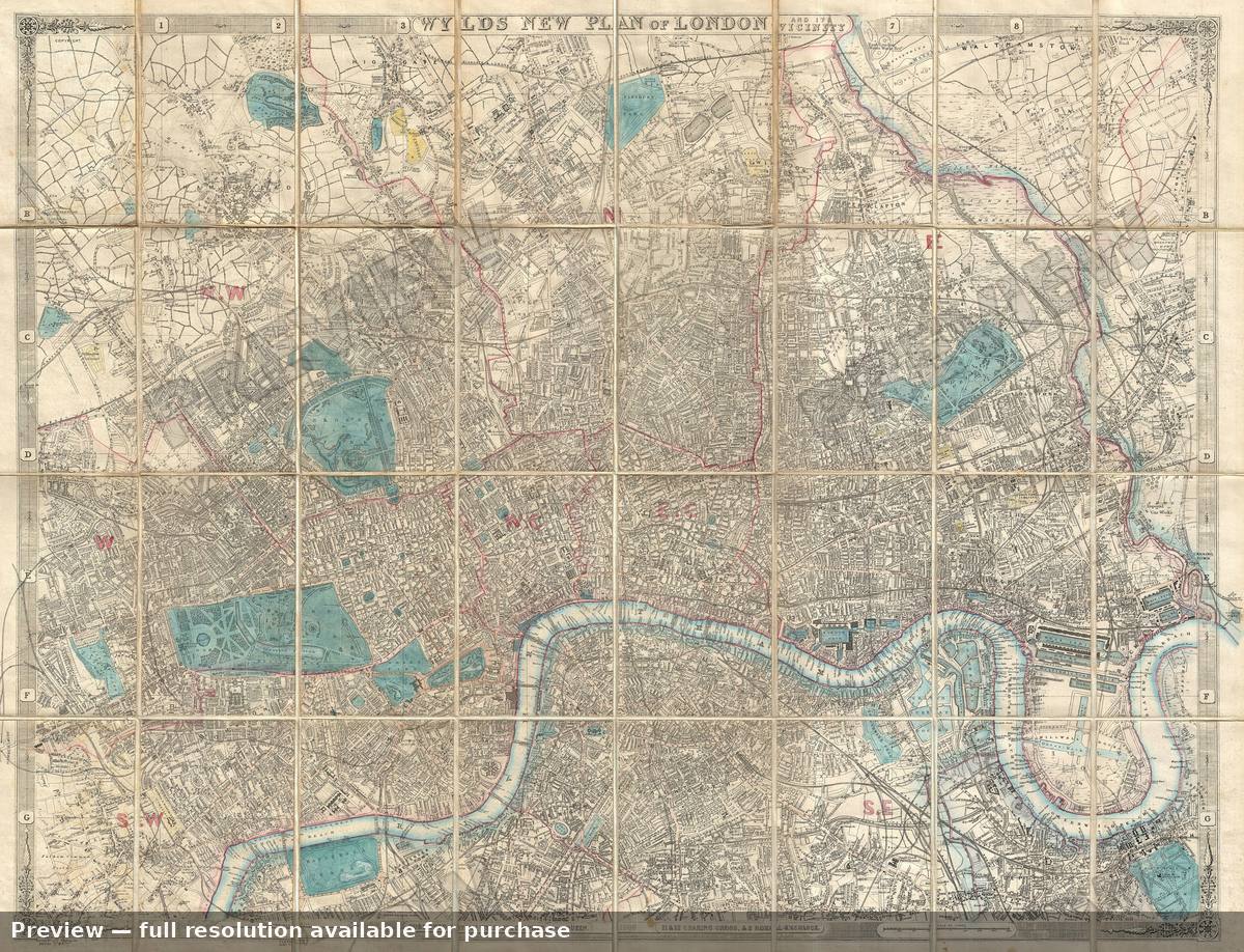 Antique map: London, 1889