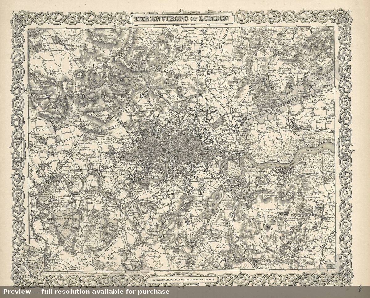 Antique map: London 2, 1856, 1856