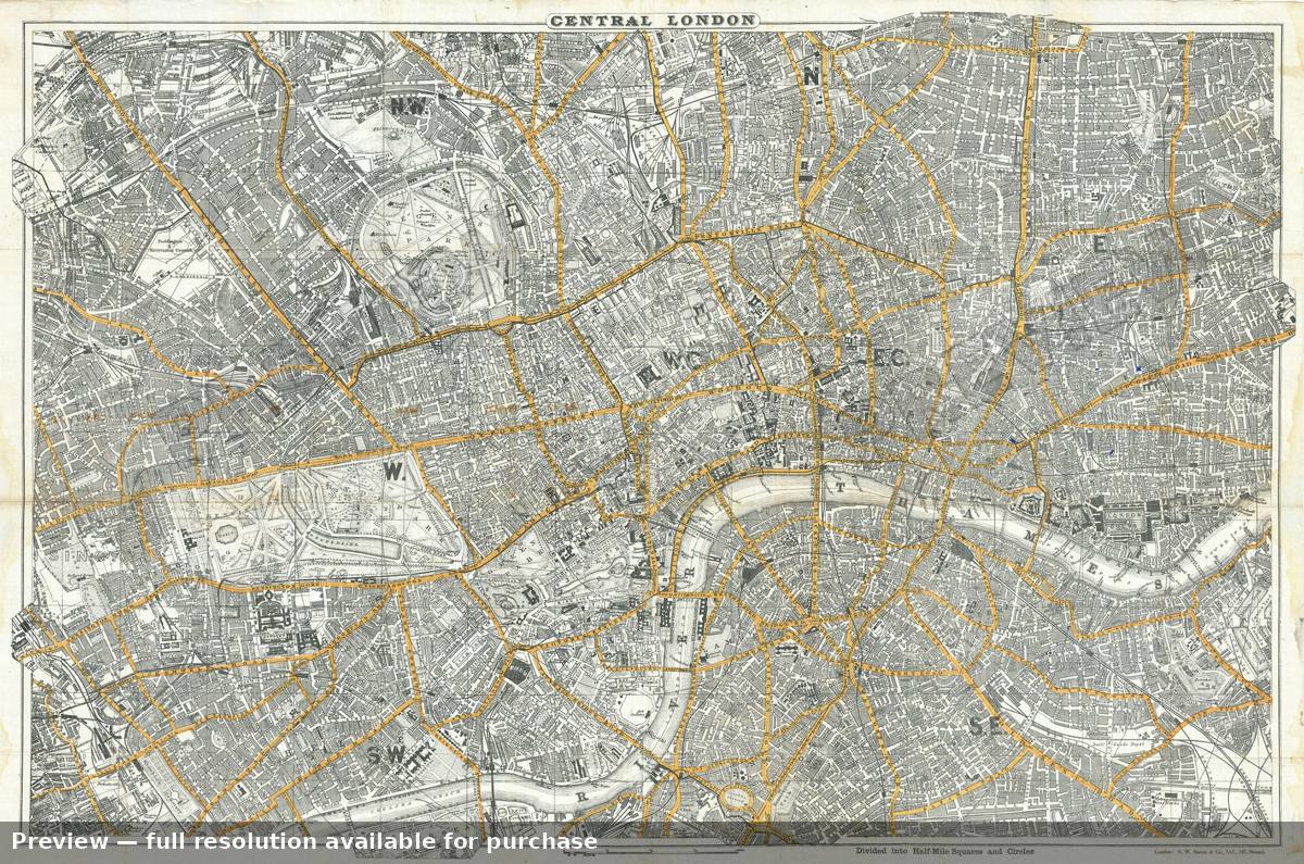 Antique map: London Central, 1884, 1884