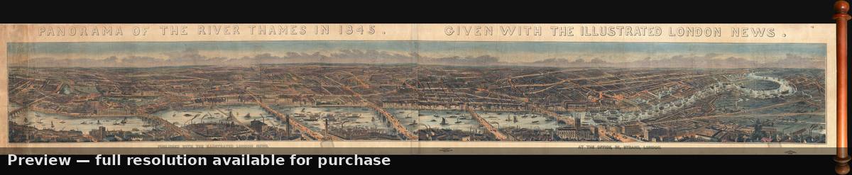 Antique map: London Panorama, 1845, 1845