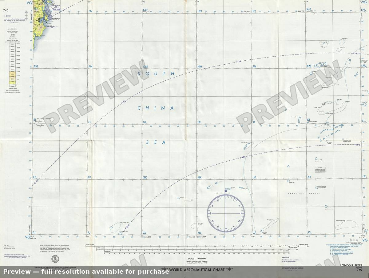 Antique map: London Reefs, 1957