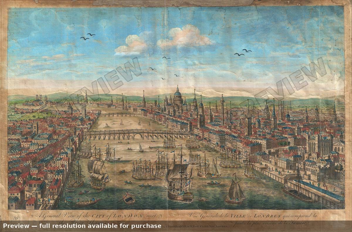 Antique map: London View, 1753, 1753
