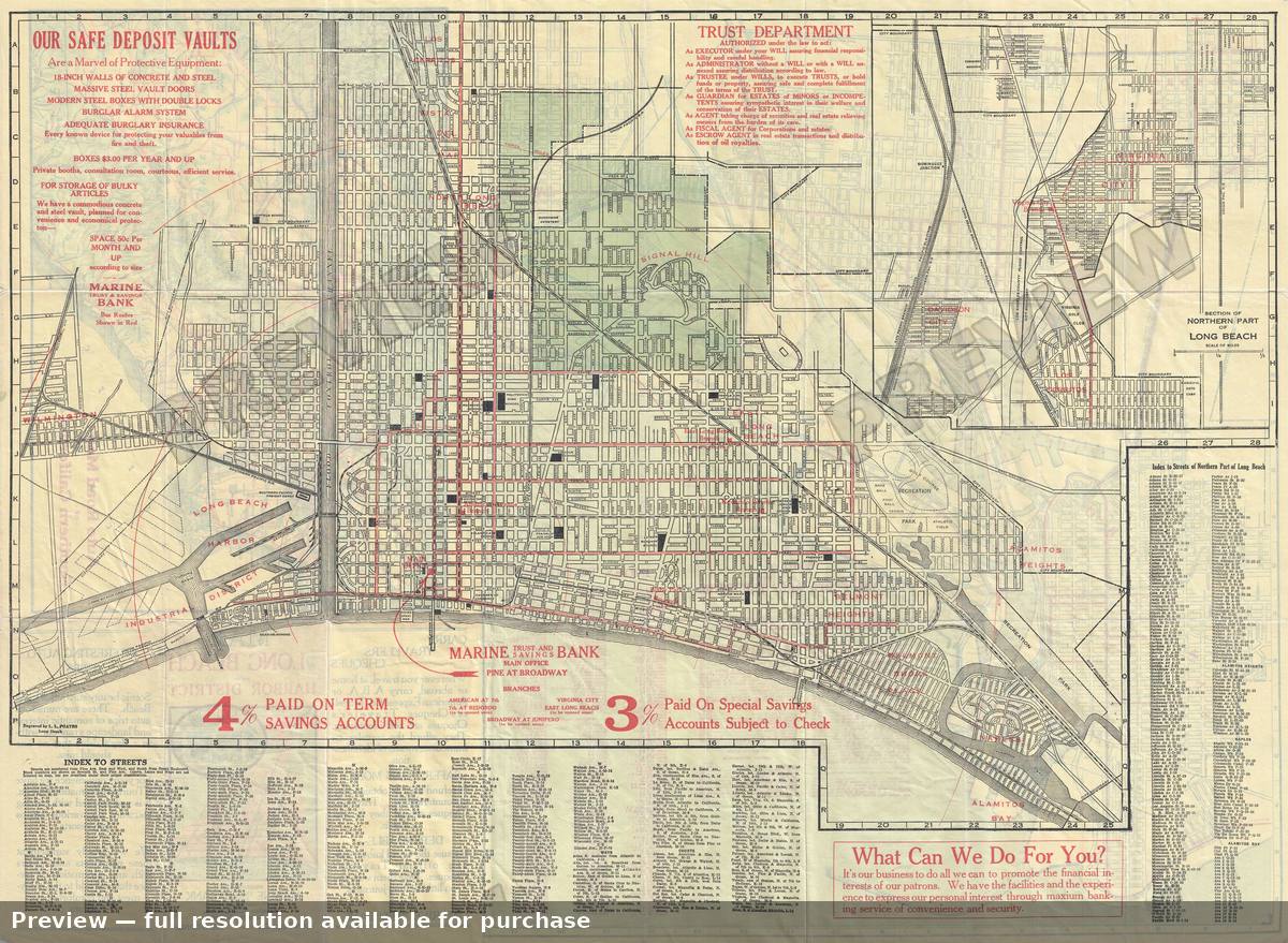 Antique map: Long Beach, 1925, 1925